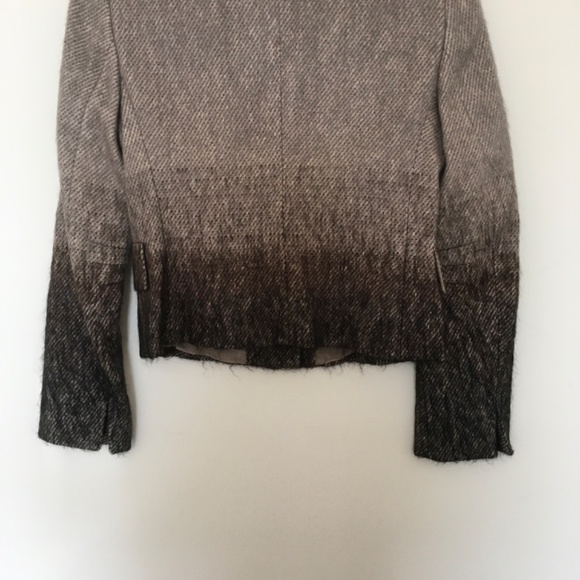 Akris Punto Neutral Brown Angora Mohair Wool Silk Blazer Jacket US 4 Ombre Boho - Picture 7 of 16